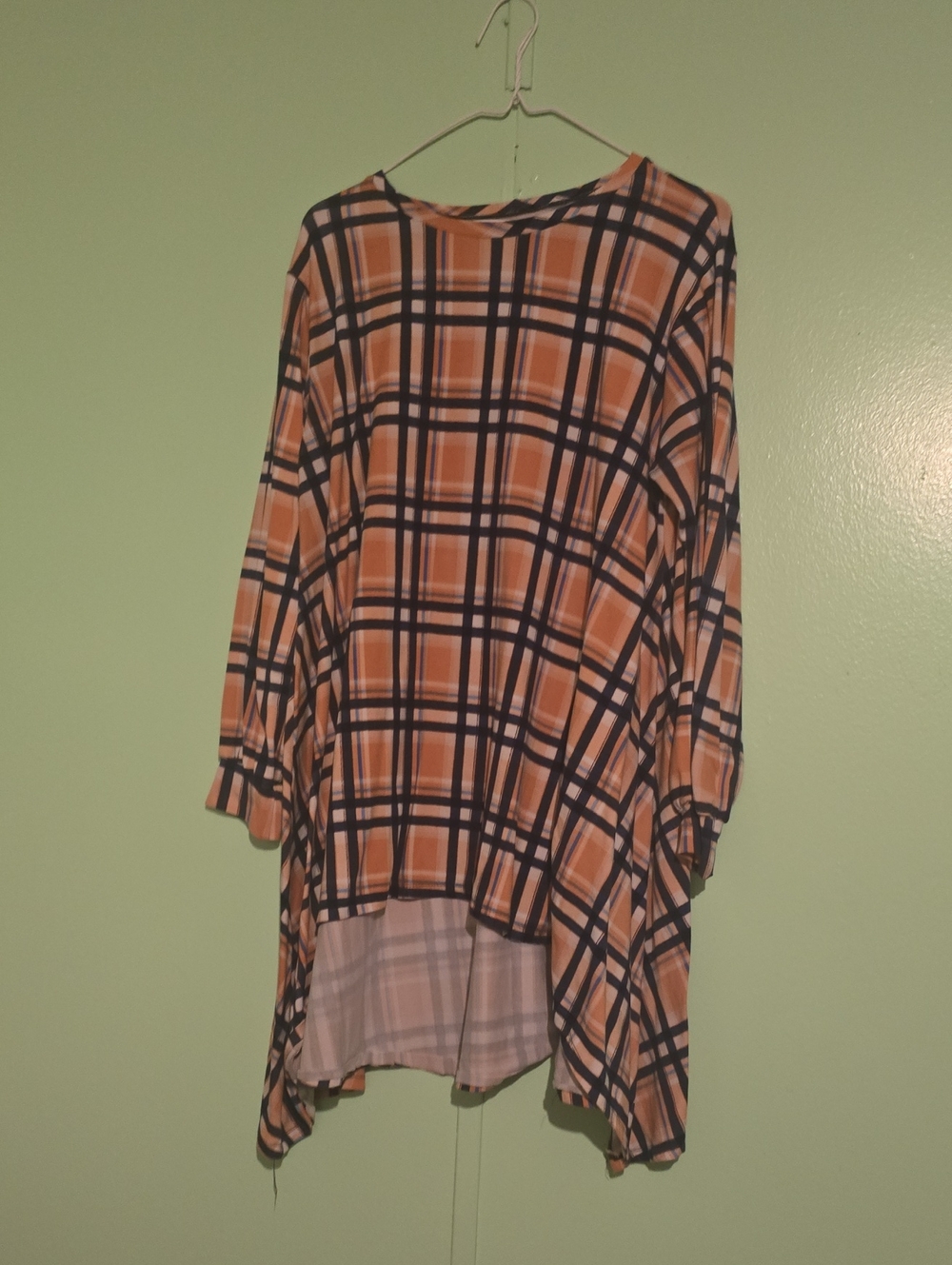 Relaxed Plaid Tunic Top in Mustard and Black